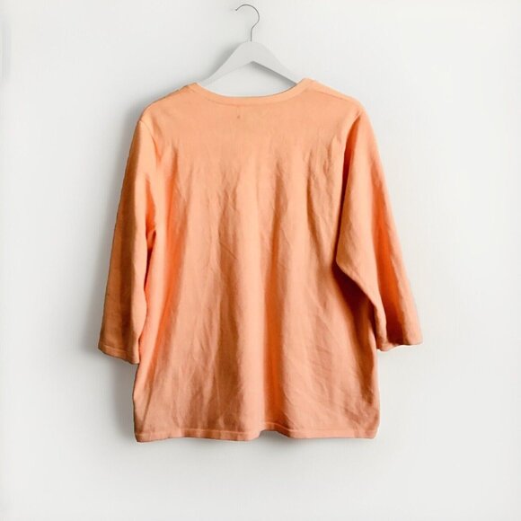 Lauren Ralph Lauren Apricot Cardigan Sweater Size XL - Picture 2 of 5